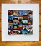 ‘Glasgow Iconic’ COLOUR signed square mounted print 30 x 30cm FREE DELIVERY - Image 2