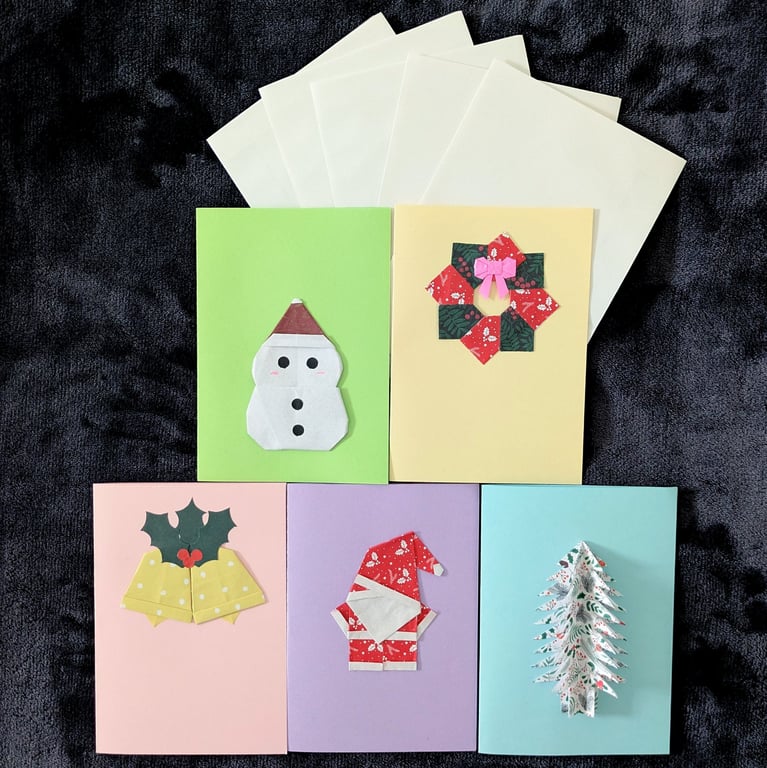 Handmade Origami Christmas Card – 1pc, 5pcs, 10pcs