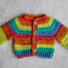 Baby Cardigan - Rainbow Baby - Newborn Size - New Baby Boy - New Baby Girl Gift