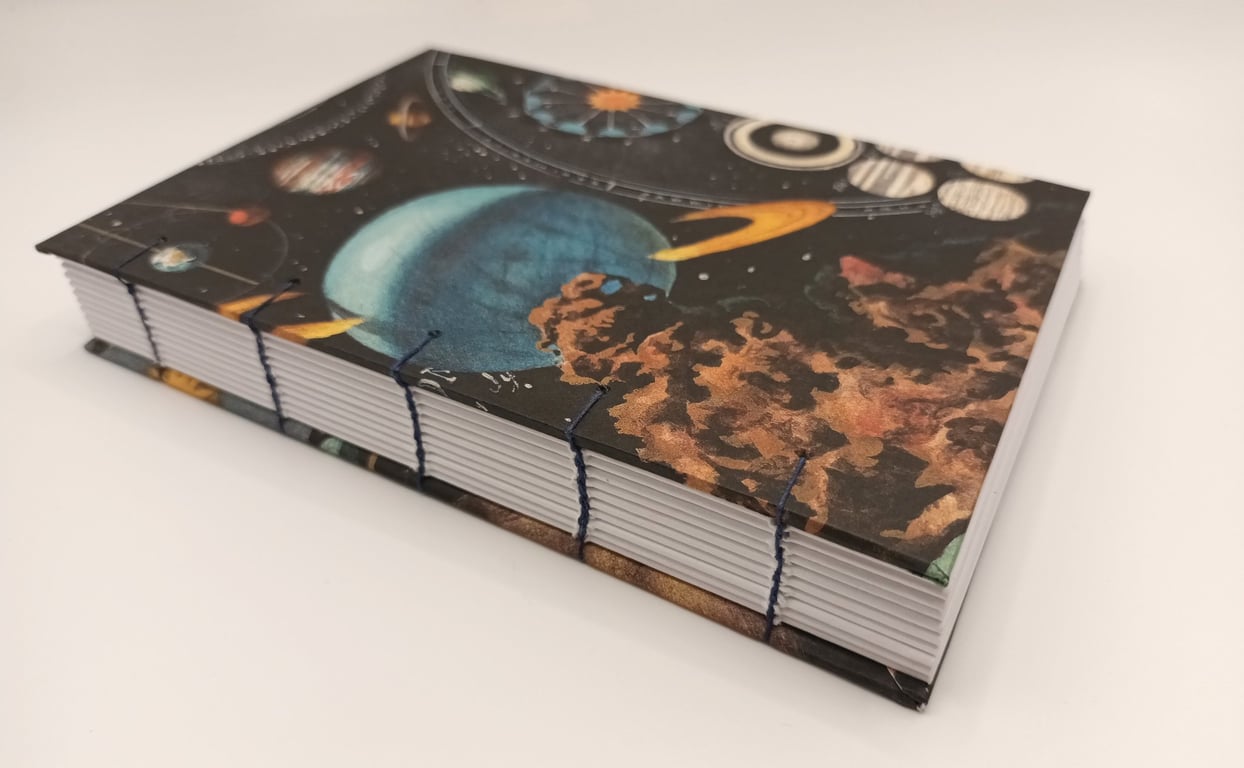 Hand bound, A6, Space cover, Journal, Notebook
