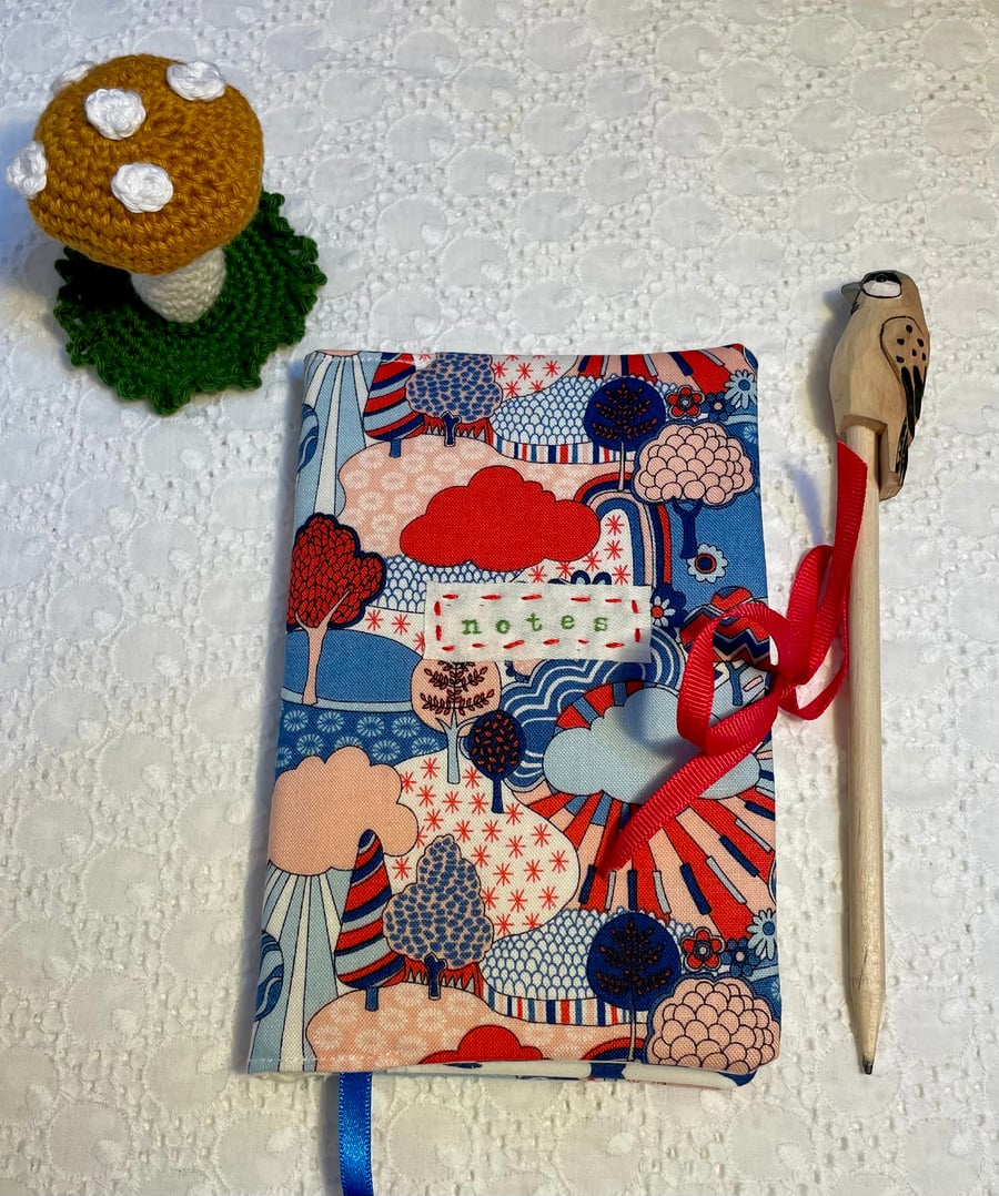 Reusable Liberty Fabric Notebook Cover and Notebook