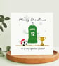 Personalised Football Christmas Card with any team,name and number. - Image 2