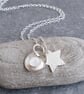 Moon and stars pendant, Moonstone jewellery - Image 7