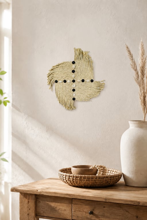 Lesotho No. 5 – Handmade African Inspired Sisal Rope Wall Art Sculpture