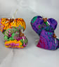 Handmade floral hanging fabric hearts set of 2 - Image 1