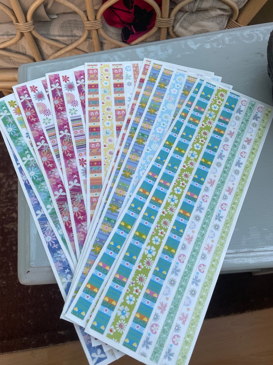 10 sheets of adhesive decorative ribbons
