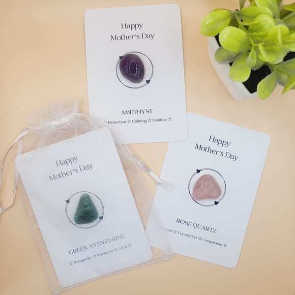 Mothers Day Crystal Card Gift With Gemstone Gift For Mum