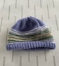 Hand knitted striped baby hat - Image 1
