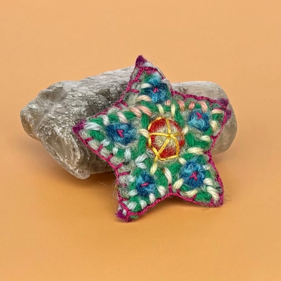 Felted Brooch - Star