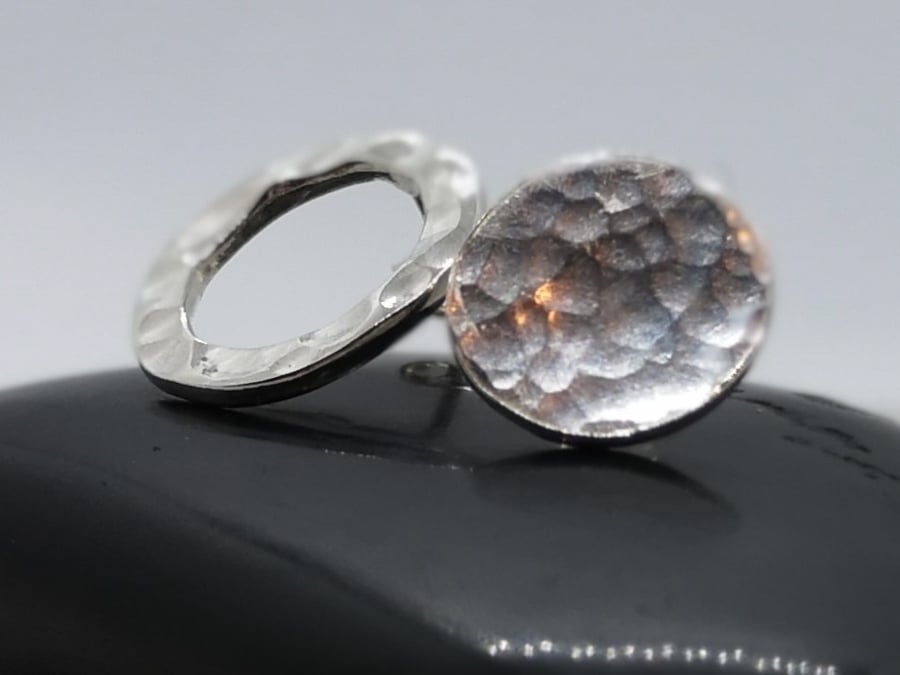 Mismatched Silver Stud Earrings