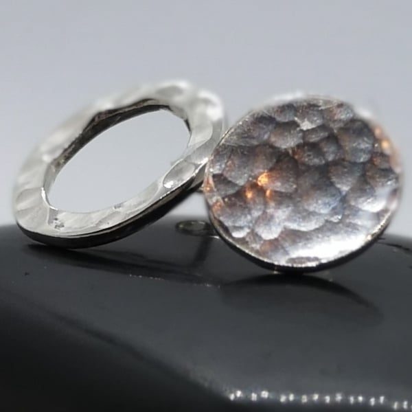 Mismatched Silver Stud Earrings