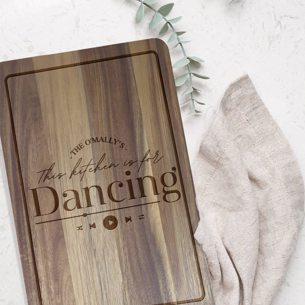 This Kitchen Is For Dancing Chopping Board Personalised Cutting Board, Kitchen
