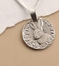 Hare Engraved Sterling Silver Coin Necklace - Image 7