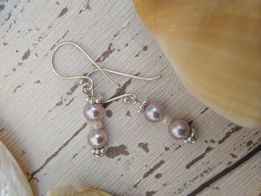 Shell Earrings in Lilac Lavender shade