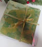 Christmas Gelli Printed Art Greeting Cards Set One Off Holly - Image 8