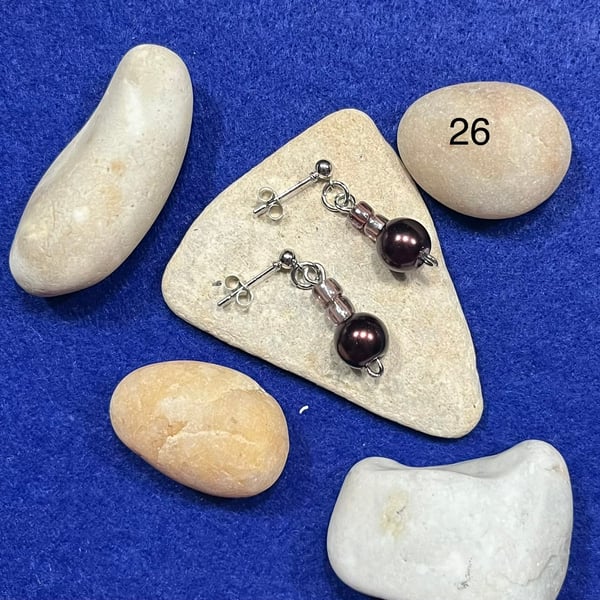 Beautiful brown dangling earrings.
