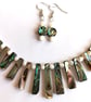 Paua Abalone & Mother of Pearl Shell Necklace & Earrings Jewellery Gift Set - Image 3