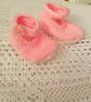 Pink and White Knitted Mary Jane Shoes for a Premature Baby, Baby Gift - Image 7