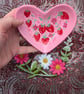 Strawberry Pink heart shaped ceramic ring dish  - Image 8