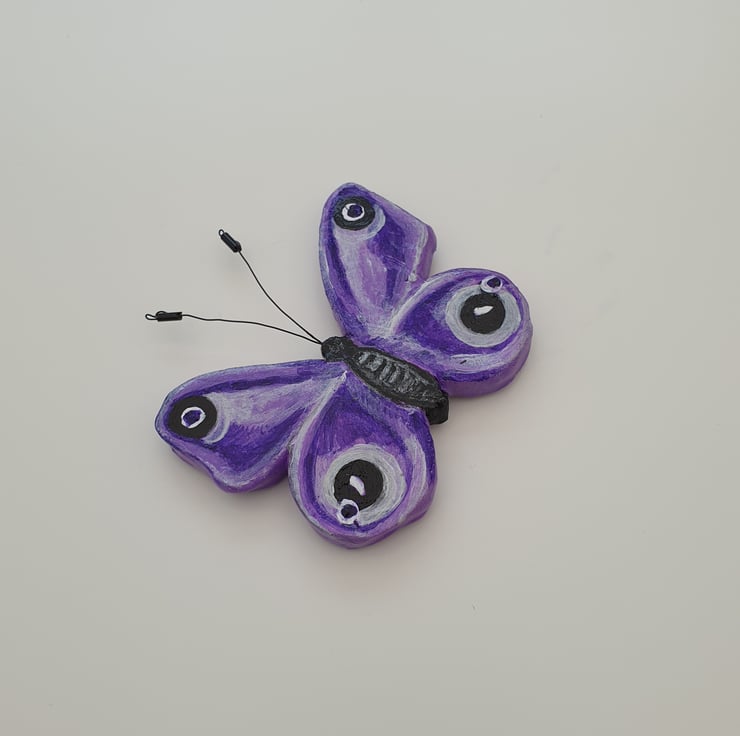 Butterfly - Abstract Pastel Handpainted Wooden Magnet main image 1