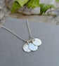 Sterling Silver Wildflower Trio Disc Necklace - JBJ2078 - Image 2