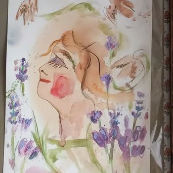 Lavender girl. Unframed Painting 