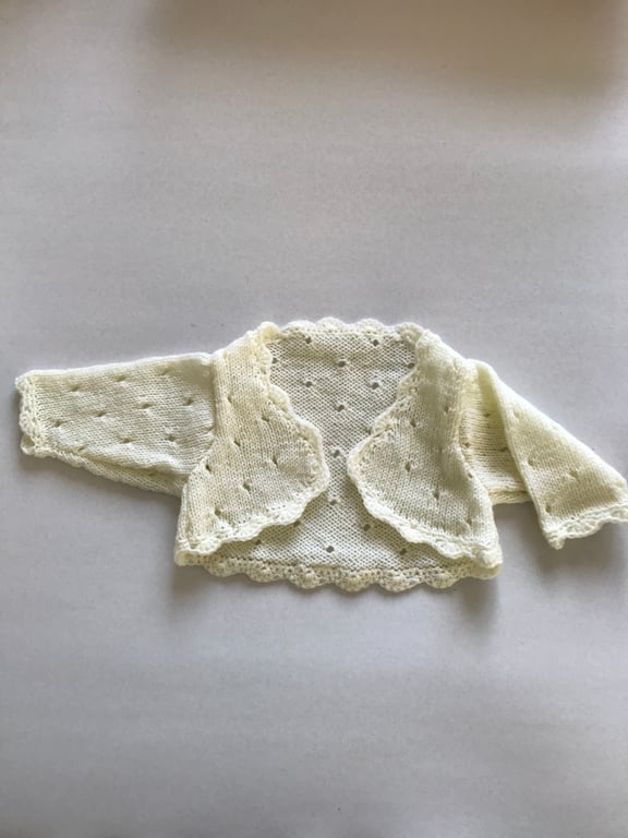 Hand knitted baby bolero