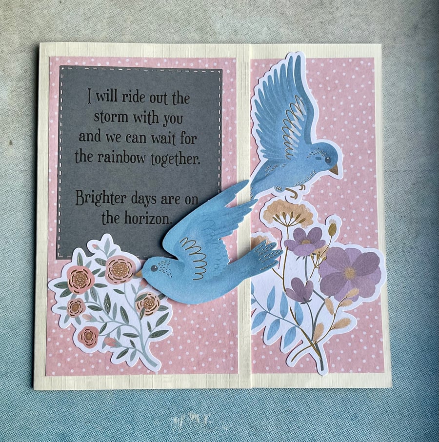 Card. Decoupage card with a positive message.