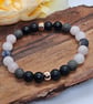 Onyx pyrite rose quartz agate copper stretch bracelet simple and elegant