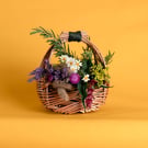 Handwoven Willow Flower Basket, Small Traditional Garden Gathering Basket
