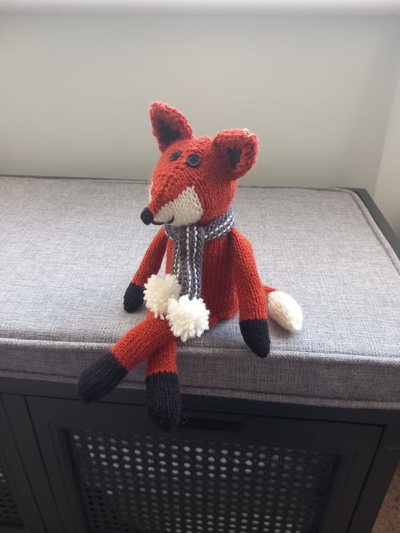 Hand Knitted Fox - Soft Toy - Unique Gift
