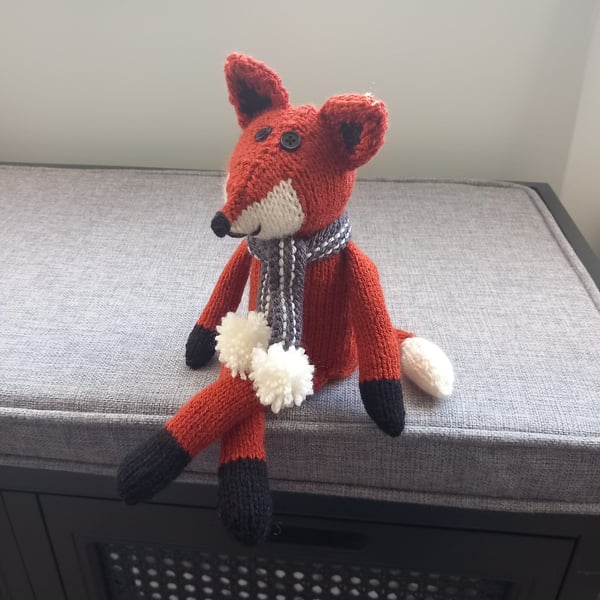 Hand Knitted Fox - Home Decoration - Unique Gift