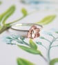 Sterling silver and copper botanical ring, dainty flower ring - Image 5