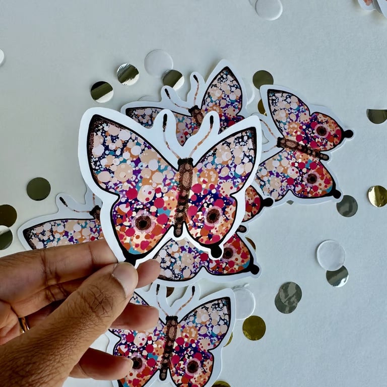 Art Sticker Butterfly Nature Insect Matt vinyl Waterproof Artwork 