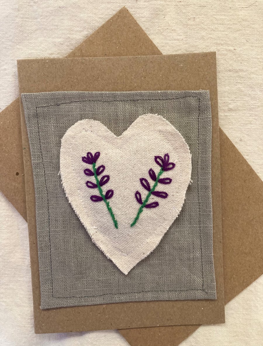Lavender heart bland card