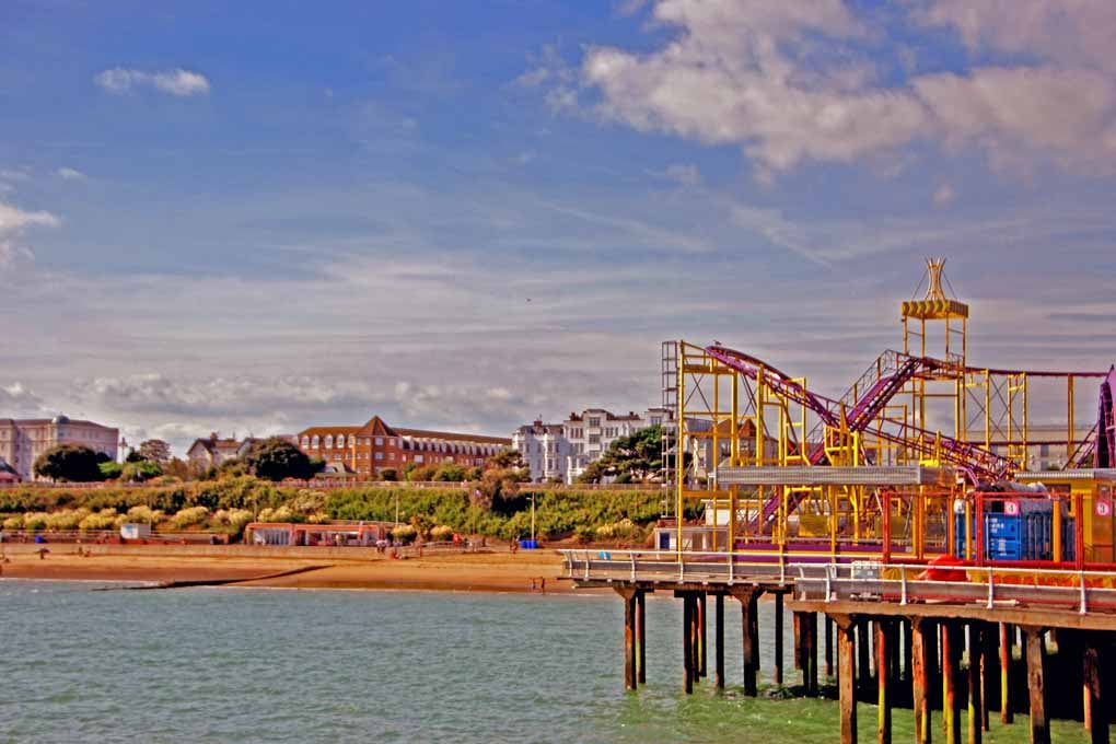 Clacton On Sea Pier And Beach Essex UK Photograph Print