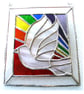 Rainbow Dove Stained Glass Art Picture Suncatcher Handmade  - Image 5