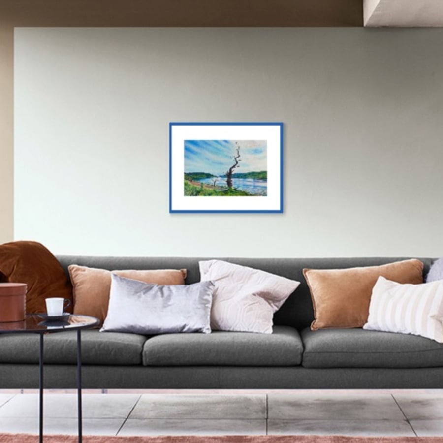 Scotland Landscape Watercolour Painting Loch Tay Countryside Rural Scene