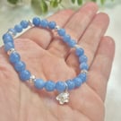 Handmade bracelet with natural Aquamarine stones