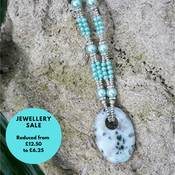SALE - Jasper and beaded necklace