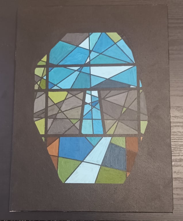 Old Man Waterfalls abstract acrylic