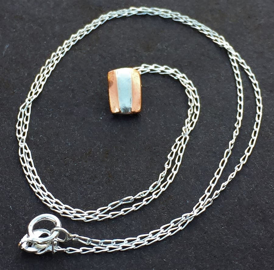 Copper and Sterling Silver Necklace - UK Free Post