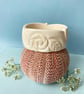 Large Ivory White Floral Cuff Bangle  - Image 3