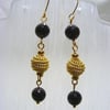 Garnet and Gold Dangle Earrings