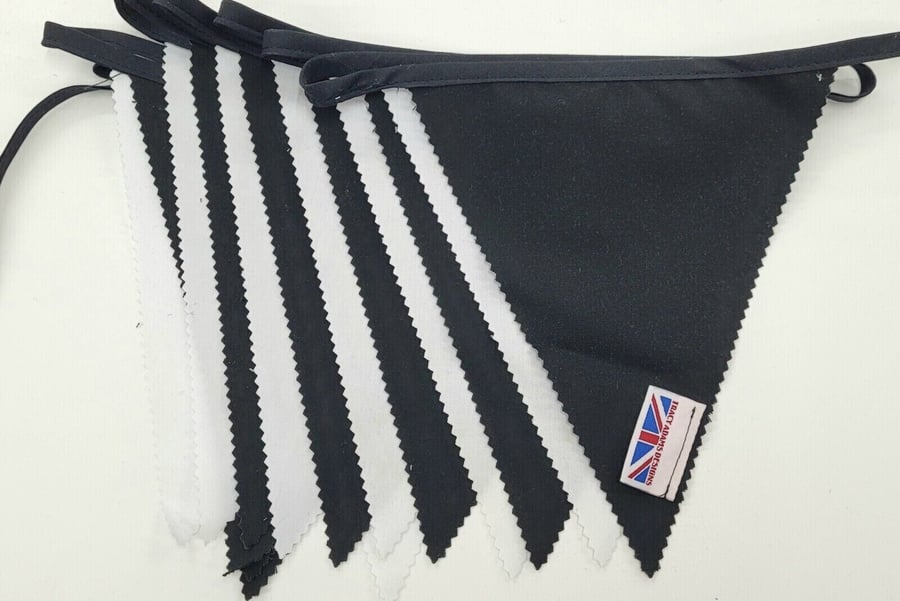 Black and White fabric bunting - 10 mtr perfect for Newcastle united fans