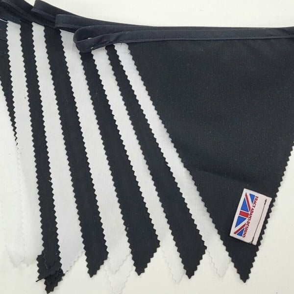 Black and White fabric bunting - 10 mtr perfect for Newcastle united fans