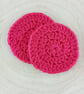 Crochet Face Scrubbies - Set of 2 100% cotton red makeup removers