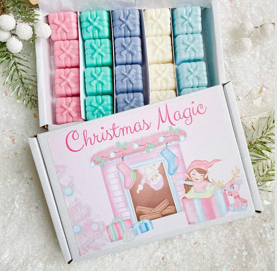 Christmas Wax Melt Selection Box, Wax Melt Sample Box, Highly Scented