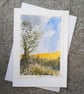 Yellow Field. Blank Card. Original Painting. 260156 - Image 4