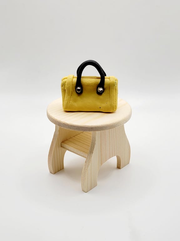 Handmade Polymer Clay Miniature Handbag, 1:12 Dollhouse Accessory, Fashion Cake 